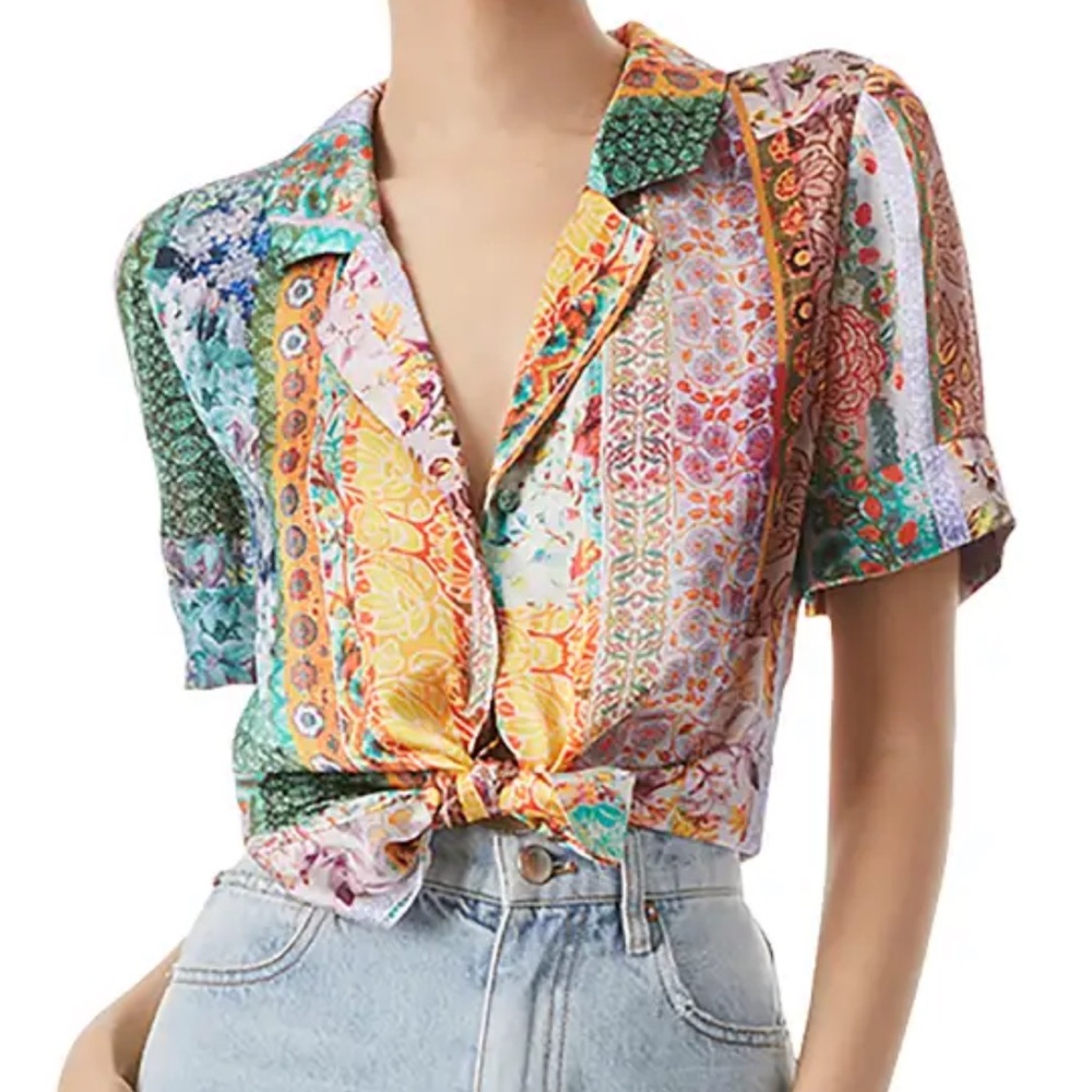 Alice + Olivia Multicolor Button Down Shirt